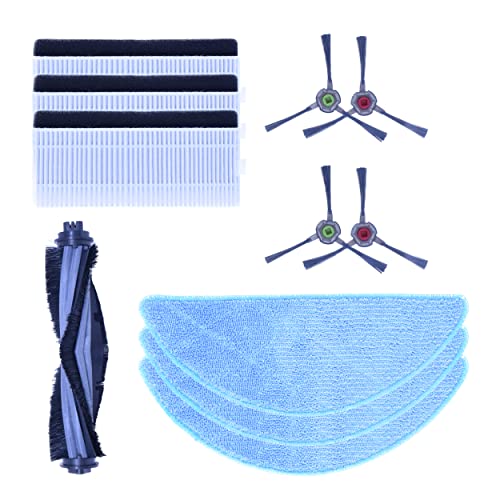 Reverbo Replenishment Kit | Replacement Parts | Accessories Compatible with Ecovacs Deebot U2 Pro | Main Brush, 4 Spinning Side Brush, 3 Filters and 3 Mop Cloths