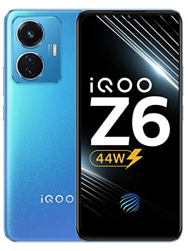 iQOO Z6 44W by vivo (Lumina Blue, 4GB RAM, 128GB Storage) | 6.44" FHD+ AMOLED Display | 50% Charge in just 27 mins | in-Display Fingerprint Scanning