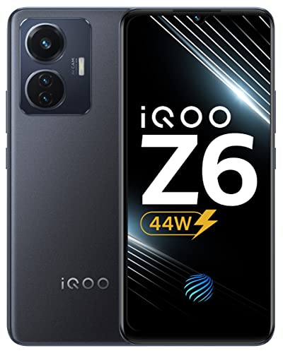 iQOO Z6 44W by vivo (Raven Black, 4GB RAM, 128GB Storage) | 6.44" FHD+ AMOLED Display | 50% Charge in just 27 mins | in-Display Fingerprint Scanning
