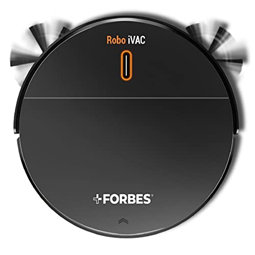 Eureka Forbes Robo iVac with Powerful Suction 2 in 1 (Dry Suction+Mopping) Robotic Vacuum Cleaner with Mapping Intelligent Laser Navigation+Remote Control,(Tiles,Carpets and Wooden Floors)(Black)