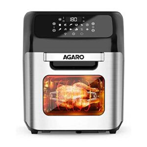 AGARO Regency Air Fryer, 12L, Family Rotisserie Oven, 1800W Electric Air Fryer Toaster Oven, Tilt led Digital Touchscreen, 9 Presets Menu for Baking, Roasting, Toasting etc, with Accessories