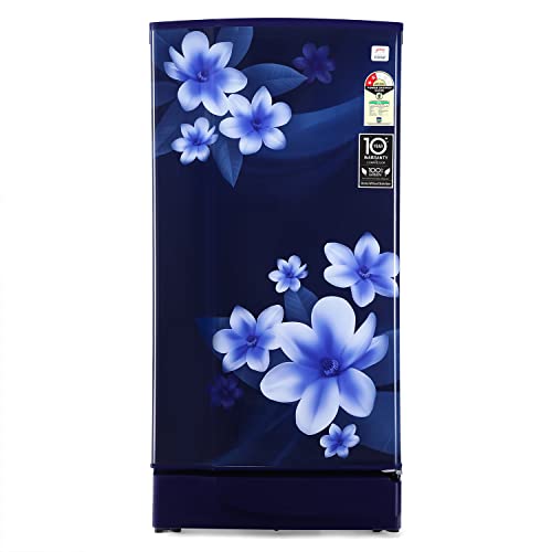 Godrej 185 L 2 Star Direct Cool Single Door Refrigerator (RD EDGE 200B 23 WRF PP BL, Pep Blue, Large Vegetable Tray, 2022 Model)