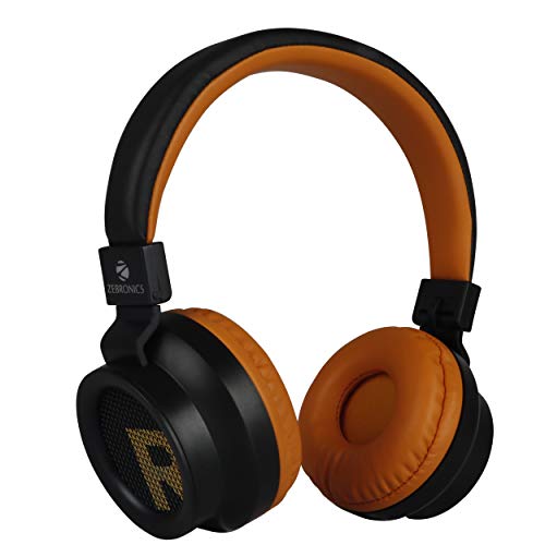 ZEBRONICS Zeb-Bang Bluetooth Wireless Over Ear Headphones with Mic (Orange)