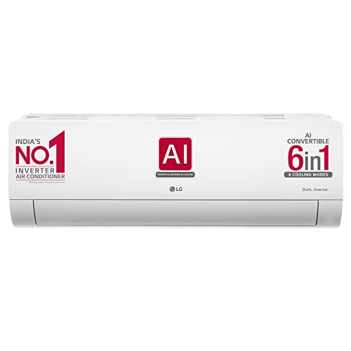 LG 0.8 Ton 3 Star AI DUAL Inverter Split AC (Copper, Super Convertible 6-in-1 Cooling, HD Filter with Anti Virus protection, 2023 Model, RS-Q10ENXE, White)