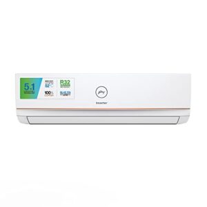 Godrej 1 Ton 5 Star Inverter Split AC Model 2023 (100% Copper,5-in-1 convertible, AC 1T EI 12TINV5R32-GWA Split, White)