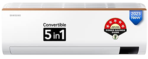 Samsung 1 Ton 5 Star Inverter Split AC (Copper, Convertible 5-in-1 Cooling Mode, Anti-bacterial Filter, 2022 Model AR12CY5ZAGD White)