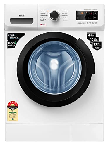 IFB 7 Kg 5 Star Front Load Washing Machine 2X Power Dual Steam (NEO DIVA BXS 7010, White & Black, Active Color Protection, Hard Water Wash)