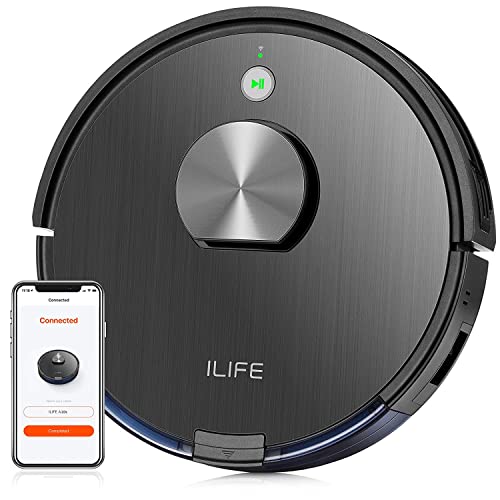 ILIFE A10s Dry & Wet Lidar Robotic Vacuum Cleaner- Smart Laser Navigation and Multiple Floor Mapping, @2600Pa Suction, Works with APP/WiFi/Alexa/GH- Iron Grey