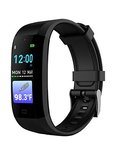 GOQii Vital 3.0 Full Touch, Smart Notification Waterproof, Smart tracker For Android Phones, Body Temperature,Blood Pressure, Heart Rate & Sleep Tracking with 3 months Personal Health Coaching (Black)