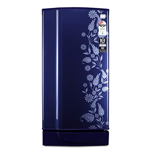 Godrej 190 L 3 Star Inverter Direct-Cool Single Door Refrigerator with Jumbo Vegetable Tray (RD 1903 PTI 33 DR BL, Blue, Royal Drenim, Inverter Compressor, 2022 Model)