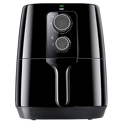 INALSA Air Fryer 4L Nutri Fry - 1400W with Smart Rapid Air Technology, Timer Selection And Fully Adjustable Temperature Control,Free Recipe book,2 year warranty (Black)