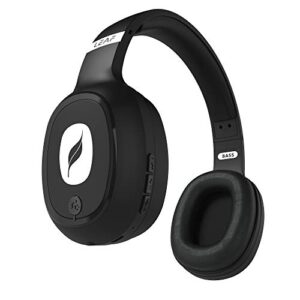 Leaf Bass Wireless Bluetooth Over Ear Headphones with Mic and 10 Hours Battery Life, Over Ear Headphones with Super Soft Cushions and Deep Bass (Carbon Black)