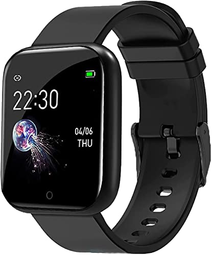 Smart Watch id-116 Men Women Fitness Tracker Blood Pressure Heart Rate Monitor for Girls & Boys with HT1 Wireless Bluetooth Headset Hand-Free Calling (black)