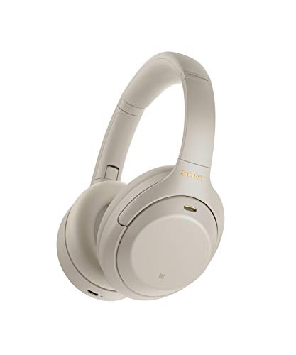 Sony WH-1000XM4 Industry Leading Wireless Noise Cancellation Bluetooth Over Ear Headphones with Mic for Phone Calls, 30 Hours Battery Life, Quick Charge, AUX,Touch Control & Alexa Voice Control-Silver