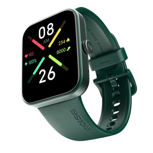 Noise Pulse Go Buzz Smart Watch with Latest Bluetooth Calling tech, 1.69" Clear Display, 550Nits,150+ Watch face, Comfort Strap, Heart Rate, Steps & Sleep Tracker, IP68, 7 Days Battery(Olive Green)