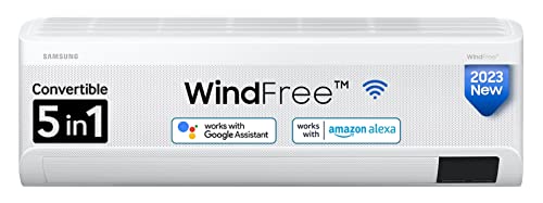Samsung 1.5 Ton 3 Star Wi-fi Enabled, Wind-Free Technology Inverter Split AC (Copper, Convertible 5-in-1 Cooling Mode, Anti-Bacteria, 2023 Model AR18CYLANWK White)