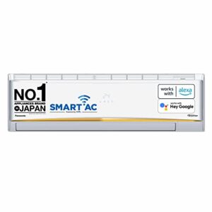 Panasonic 2.2 Ton 4 Star Inverter Split Smart AC (Copper, 7 in 1 Convertible, Twin Cool Inverter, Wifi enabled, 4 Way Swing, PM 0.1 Air Purification Filter,CS/CU-QU26ZKYF, 2023 Model, White)