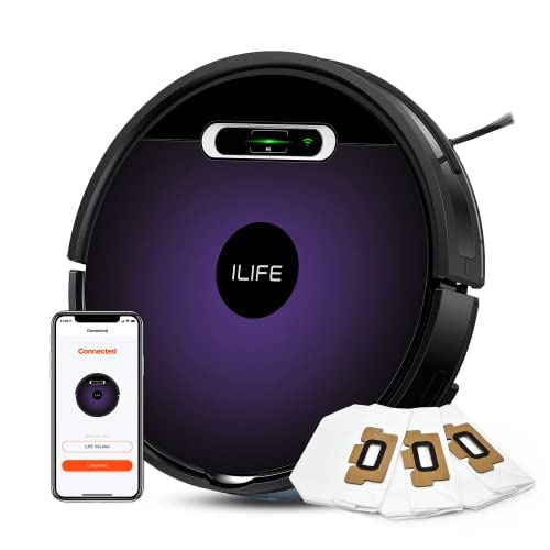 ILIFE V3s Max Robot Vacuum and Mop Combo@2300Pa Suction Automatic Robotic Vacuum Cleaner with APP/WiFi/Alexa/Google Assistant - 600ML Dustbin & (3Qty) 30 Days Usage Vacuum Bags