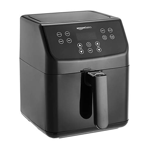 Amazon Basics 1700 W Digital Air Fryer with Touchscreen Panel | 5.5 Litre Non Stick Basket with Metallic Interior| 8 Pre Set Functions Including Air Fry, Roasting, Baking and Grilling