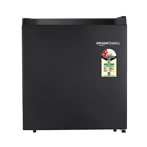 AmazonBasics 44 L 2 Star Direct-Cool Single Door Mini Refrigerator (2022, Black, 2022 Model)