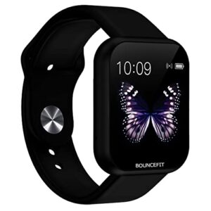 Bouncefit Fitness Band Smart Watch- Y68 D20 Water Proof Smart Watches SpO2 Full Touch Smartwatch with Workout Modes, Heart Rate Tracking, Sports Smart Watch for All Boys & Girls & Women - Jet Black