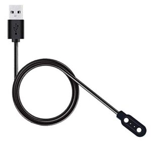 GO SHOPS Smartwatch W26 Charging Cable, Watch Charger Magnetic 2 pin, Watch Charger, W26+ Charger 4mm Adapter Length 45 cm for Smart Watch(Charge only, Black)