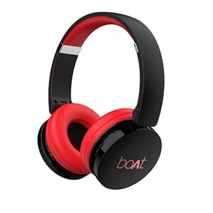 (Renewed) boAt Rockerz 370 Wireless Over Ear Headphone with Bluetooth 5.0, Immersive Audio, Lightweight Ergonomic Design, Cosy Padded Earcups and Up to 8H Playback Bliss with mic (Fiery Red)