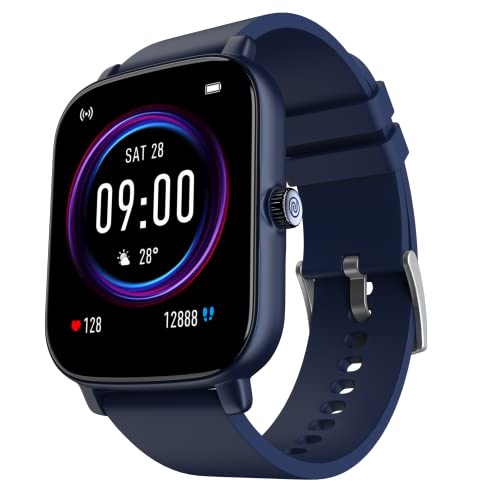 Noise Vivid Call Bluetooth Calling Smartwatch with Metallic dial, 550 nits Brightness, AI Voice Assistant, Heart Rate Monitoring, 7 Days Battery & 100+ watchfaces (Space Blue)