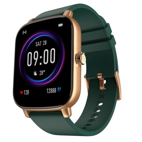 Noise Vivid Call Bluetooth Calling Smartwatch with Metallic dial, 550 nits Brightness, AI Voice Assistant, Heart Rate Monitoring, 7 Days Battery & 100+ watchfaces (Forest Green)