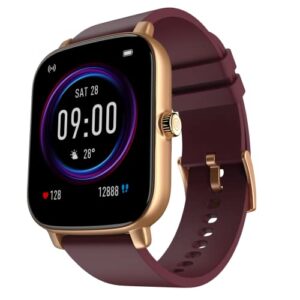 Noise Vivid Call Bluetooth Calling Smartwatch with Metallic dial, 550 nits Brightness, AI Voice Assistant, Heart Rate Monitoring, 7 Days Battery & 100+ watchfaces (Deep Wine)