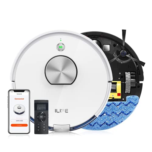 ILIFE L100 Robotic Vacuum Cleaner, Powerful Suction, Customized Schedule Cleaning, Ideal for Hard Floor, Low Pile Carpet, Vacuum and Mop