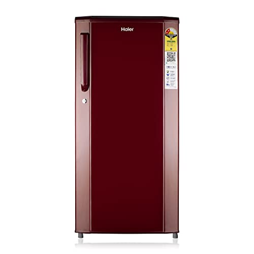 Haier 185L 2 Star Direct Cool Single Door Refrigerator (HED-192RS-P, Red Steel)