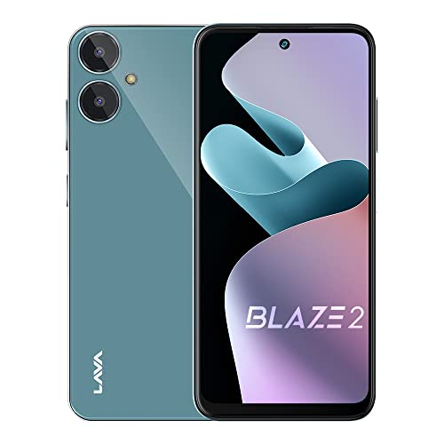 Lava Blaze 2 (6 GB RAM, UFS 2.2 128GB Storage) - Glass Blue|18W Fast Charger|Side Fingerprint Sensor| 5000 mAh Battery| 6.5 inch(16.5cm) HD+ Punch Hole Display| Upto 11GB Expandable RAM
