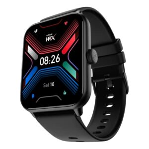Noise Newly Launched HRX Sprint Bluetooth Calling Smartwatch with 1.91" Display, Premium Metallic Build, 100+ Sports Modes and Activity Tracker, 150+ Watch Faces & in-Built Games (Jet Black)
