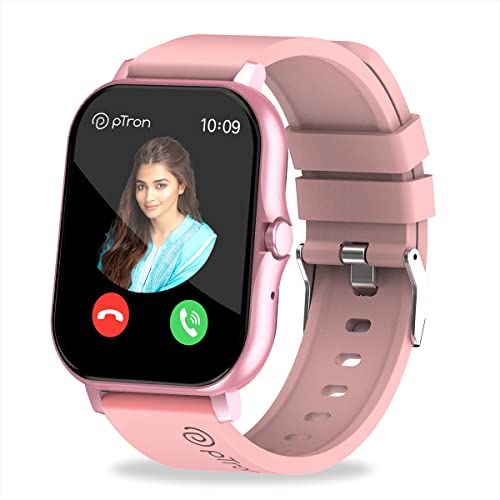 PTron Newly Launched Force X10 Bluetooth Calling Smartwatch with 1.7" Full Touch Color Display, Real Heart Rate Monitor, SpO2, Watch Faces, 5 Days Runtime, Fitness Trackers & IP68 Waterproof (Pink)