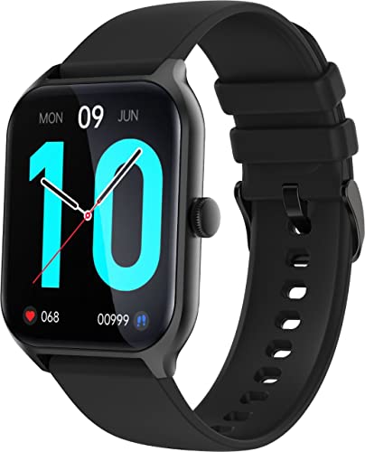 Pebble Newly Launched Cruise 1.96" Infinite Display, 320 * 386 High-Resolution BT Calling Smartwatch, Rotating Crown, AI Health Sensors & Voice Assistant, 125+Sports Mode, 100+Watch Faces - Jet Black