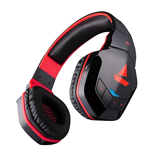 (Renewed) boAt Rockerz Bluetooth Wireless Over Ear Headphones with Mic (Raging Red)