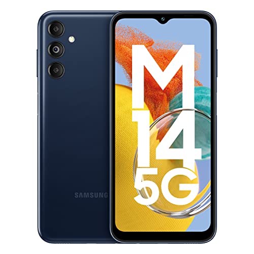 Samsung Galaxy M14 5G (Berry Blue, 6GB, 128GB Storage) | 50MP Triple Cam | 6000 mAh Battery | 5nm Octa-Core Processor | 12GB RAM with RAM Plus | Android 13 | Without Charger