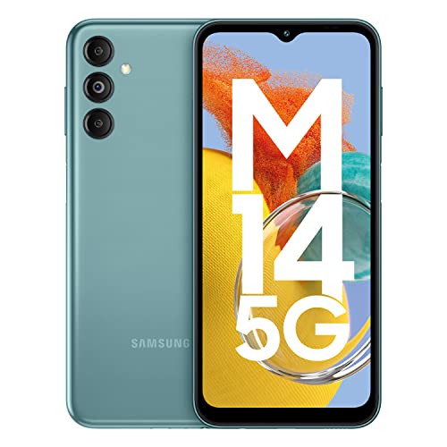 Samsung Galaxy M14 5G (Smoky Teal, 6GB, 128GB Storage) | 50MP Triple Cam | 6000 mAh Battery | 5nm Octa-Core Processor | 12GB RAM with RAM Plus | Android 13 | Without Charger