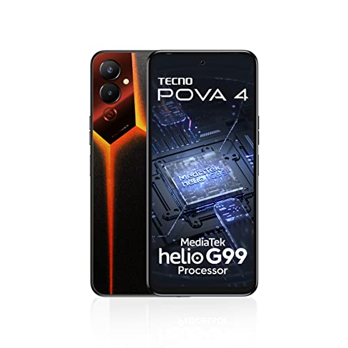 Tecno POVA 4 (Magma Orange,8GB RAM,128GB Storage)| 6nm Helio G99 Processor | 6000mAh Battery 18W Charger Included| 90Hz Refresh Rate | 50MP Rear Camera