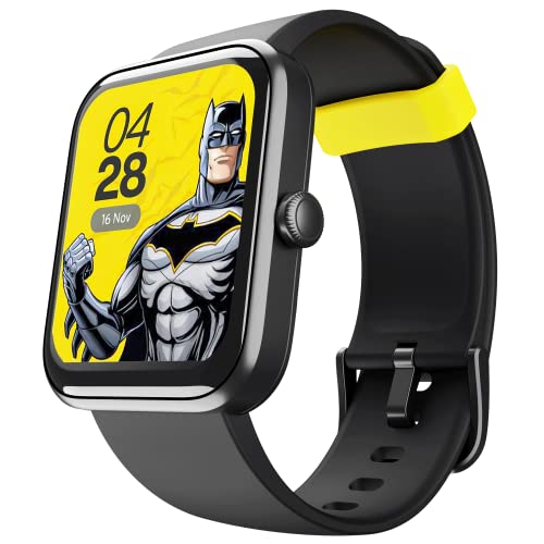 boAt Xtend Smartwatch Batman Edition with Alexa Built-in, 1.69” HD Display, Multiple Watch Faces, Stress Monitor, Heart & SpO2 Monitoring, 14 Sports Modes, Sleep Monitor, 5 ATM(Knight Black)