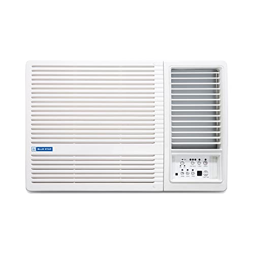 Blue Star 1 Ton 4 Star Fixed Speed Window AC (Copper, Turbo Cool, Humidity Control, Fan Modes-Auto/High/Medium/Low, Hydrophilic Blue Fins, Dust Filter, Self-Diagnosis, 2023 Model, WFA412LN, White)