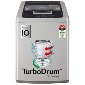 LG 8 Kg 5 Star Inverter Fully-Automatic Top Load Washing Machine (T80SKSF1Z, Middle Free Silver, Turbodrum)