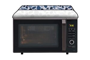 Anush Marino Microwave Oven Top PVC Cover for IFB 30L 30BRC2 Convection Microwave Oven Full Closure Cover for IFB 30 LTR. with Attractive Digital Prints/Dustproof/Water Resistant (Blue Grey Leaf)