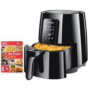 INALSA Air Fryer Top Chef Digital-1400W, 4L|Smart AirCrisp Technology| 8-Preset, Touch Control & Digital Display| Variable Temp & Time Control|Free Recipe book|2 Yr Warranty (Black)