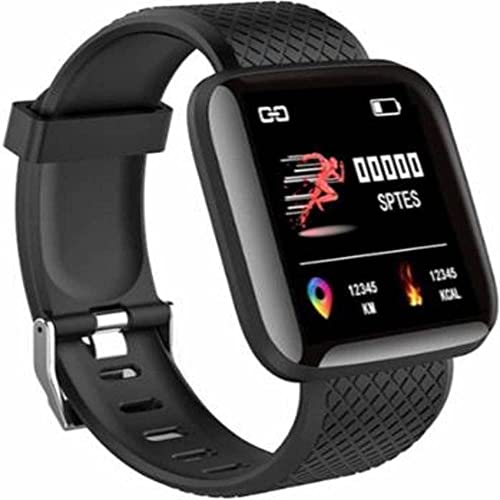 M i New Series ID116 Bluetooth Smart Watch for Boys Android & iOS Devices Touchscreen Fitness Tracker for Men Women, Kids Activity with Step Counting Waterproof - Black
