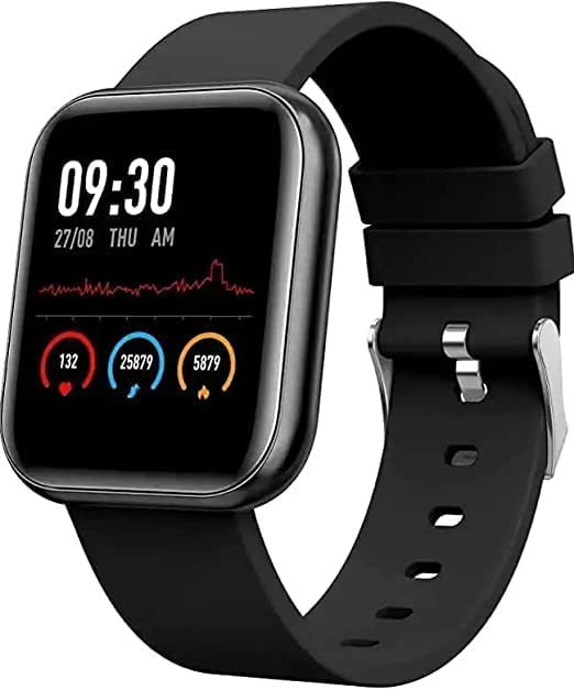 MUTTA Smart Watch ID-116 Bluetooth Smartwatch Wireless Fitness Band for Sports Gym for All Smart Phones, Heart Rate, and SPO2 Monitor (Free Size, Black)