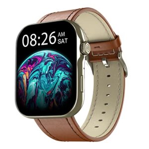 Noise Newly Launched ColorFit Ultra 3 Smart Watch with Leather Strap, 1.96" AMOLED Display, Bluetooth Calling, Metallic Build, Functional Crown, Gesture Control (Classic Tan Brown)