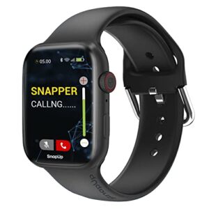 SnapUp Connect Bluetooth Calling Smartwatch with Snap Sync, 1.75” LCD 2.0D Curved Display, Health Tracker, Smart Notifications, Custom Smart Watch Faces - Black