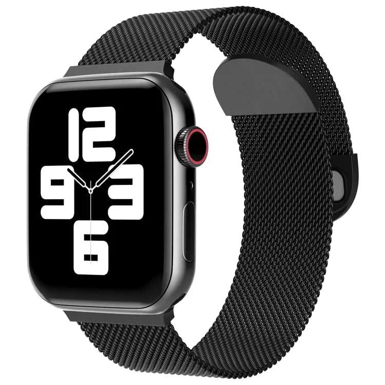 Sounce Metal Stainless Steel Bands Compatible with Watch Bands, Loop Magnetic Milanese Mesh Strap for iWatch Series 8 7 6 5 4 3 2 SE [Watch NOT Included] (42MM 44MM 45MM / 49MM Ultra)